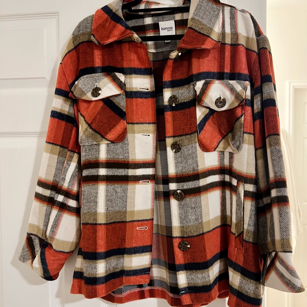 Plaid Jacket for Men - Red and Gray